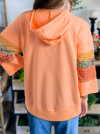 Sarah Express Women's Plaid Floral Patchwork Kangaroo Pocket Hoodie