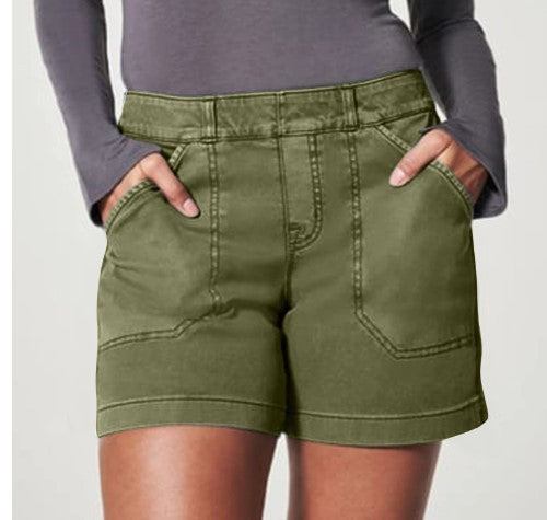 Sarah Express Women's High Waist Overall Pants - Cotton Linen A-Line Casual Cropped Bottoms