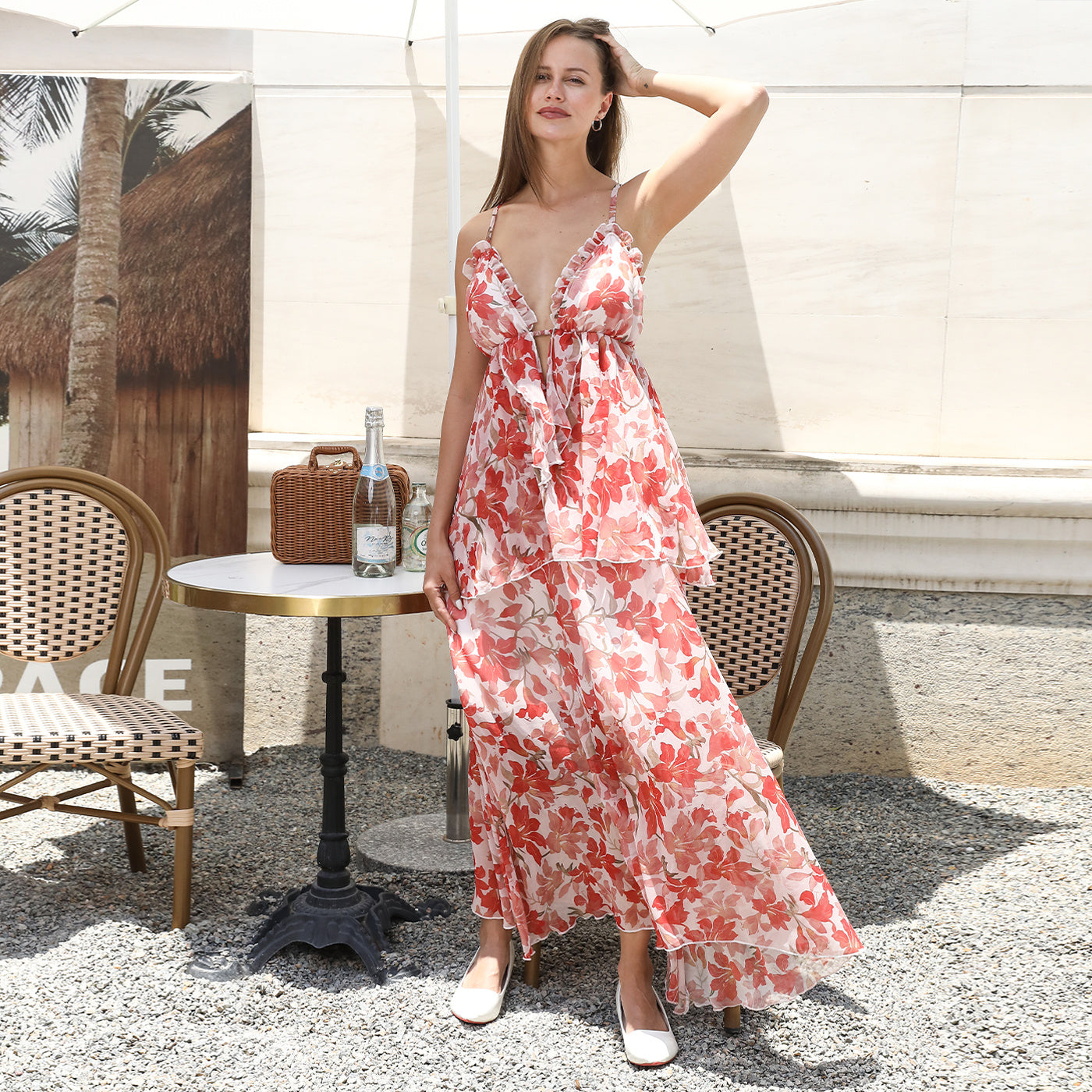 Sarah Express Women's Simple Maxi Dress Polyester Long Casual