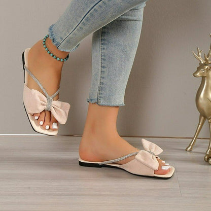 Sarah Express Bow-Knot Slip-On Slippers