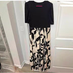 Sarah Express Women's Floral Print Maxi Dress Round Neck Short Sleeve A-Line Vacation