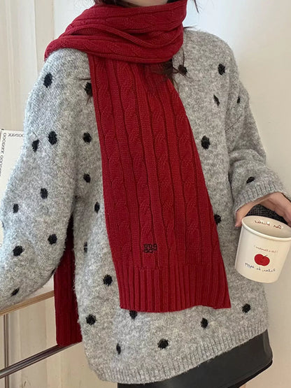 Sarah Express Women's Ribbed Knitted Winter Scarf