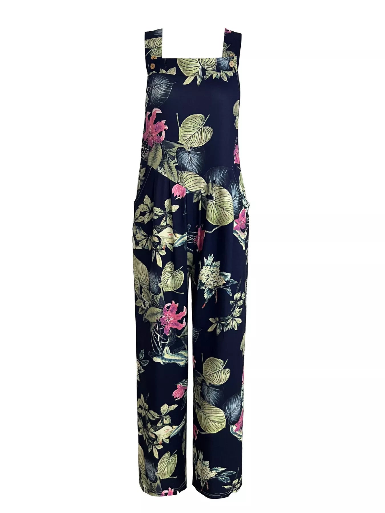 Sarah Express Women's Plus Size Printed Wide Leg Jumpsuit