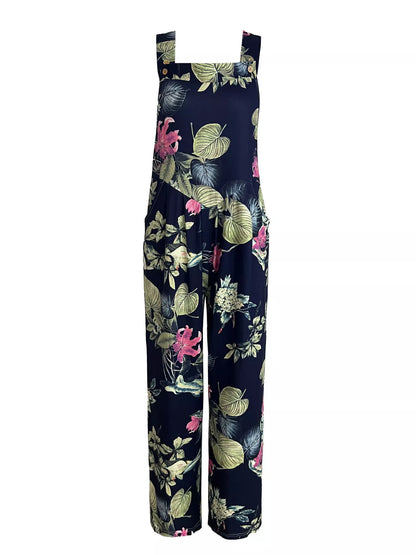 Sarah Express Women's Plus Size Printed Wide Leg Jumpsuit