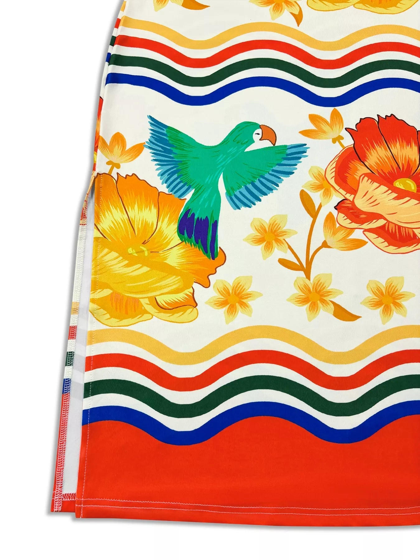 Sarah Express Women's Plus Size Tropical Parrot Print Sleeveless Midi Dress