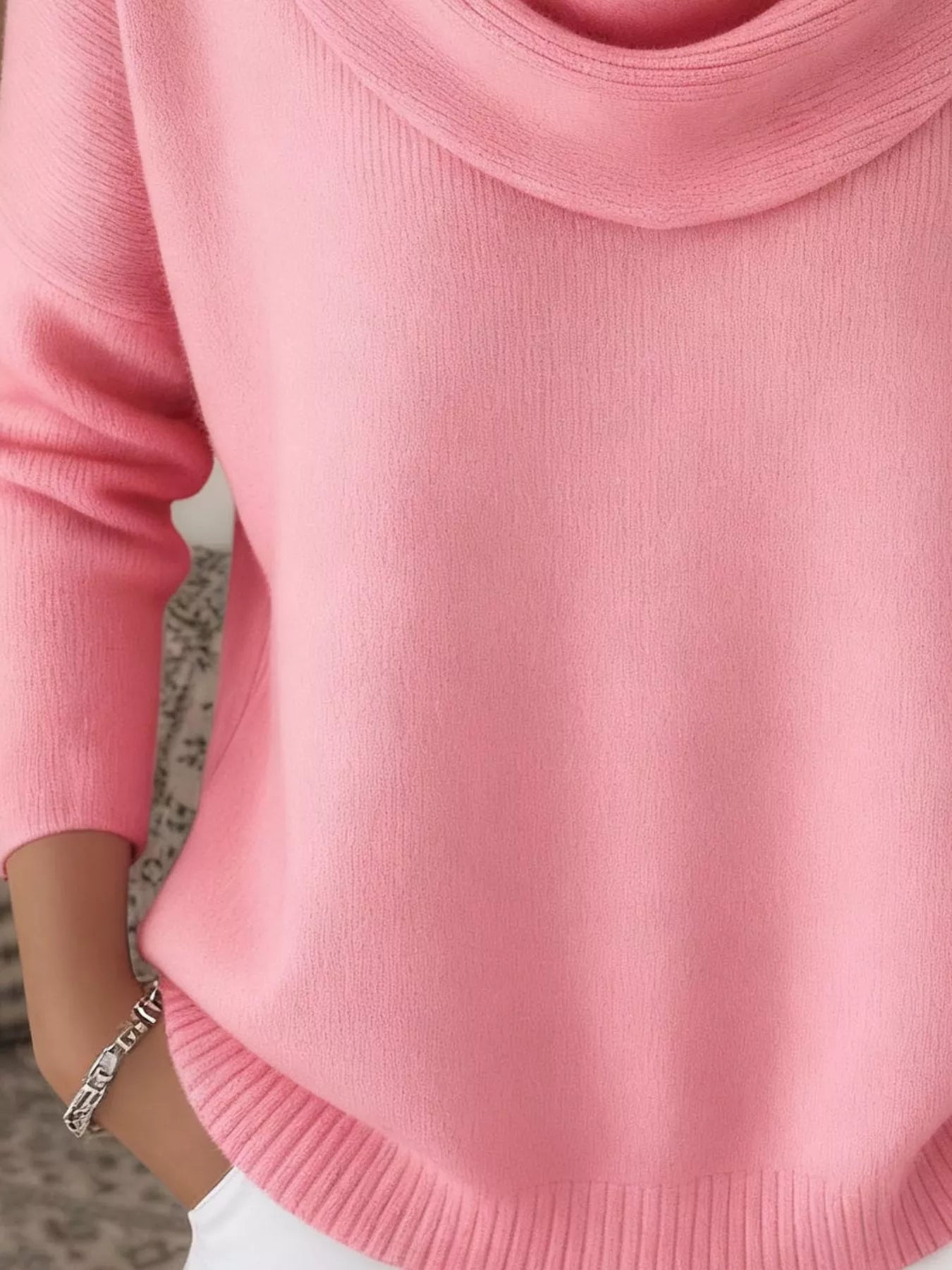 Sarah Express Women's Cowl Neck Solid Color Sweater Plus Size