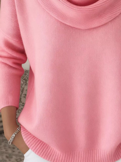 Sarah Express Women's Cowl Neck Solid Color Sweater Plus Size