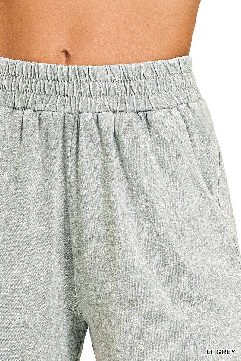 Sarah Express Women's Snow Washed Short Sleeve Tee and Shorts Lounge Set