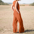 Sarah Express Cotton Linen Loose Two-Piece Set Top and Pants