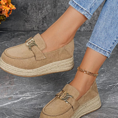 Sarah Express Women's Round Toe Platform Slip-On Shoes