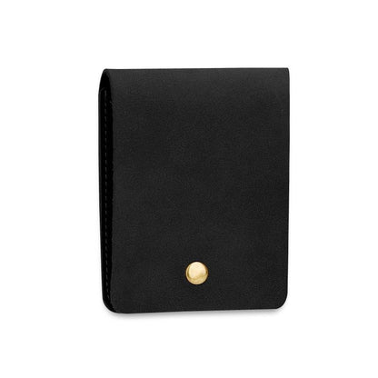 Sarah Express Women's Matte PU Leather Vintage Bi-Fold Compact Bag | Anti-Theft Wallet Purse Black