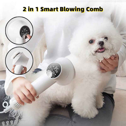 Sarah Express Smart Pet Hair Dryer & Grooming Comb - Silent 2-in-1 Blow Dryer for Dogs & Cats