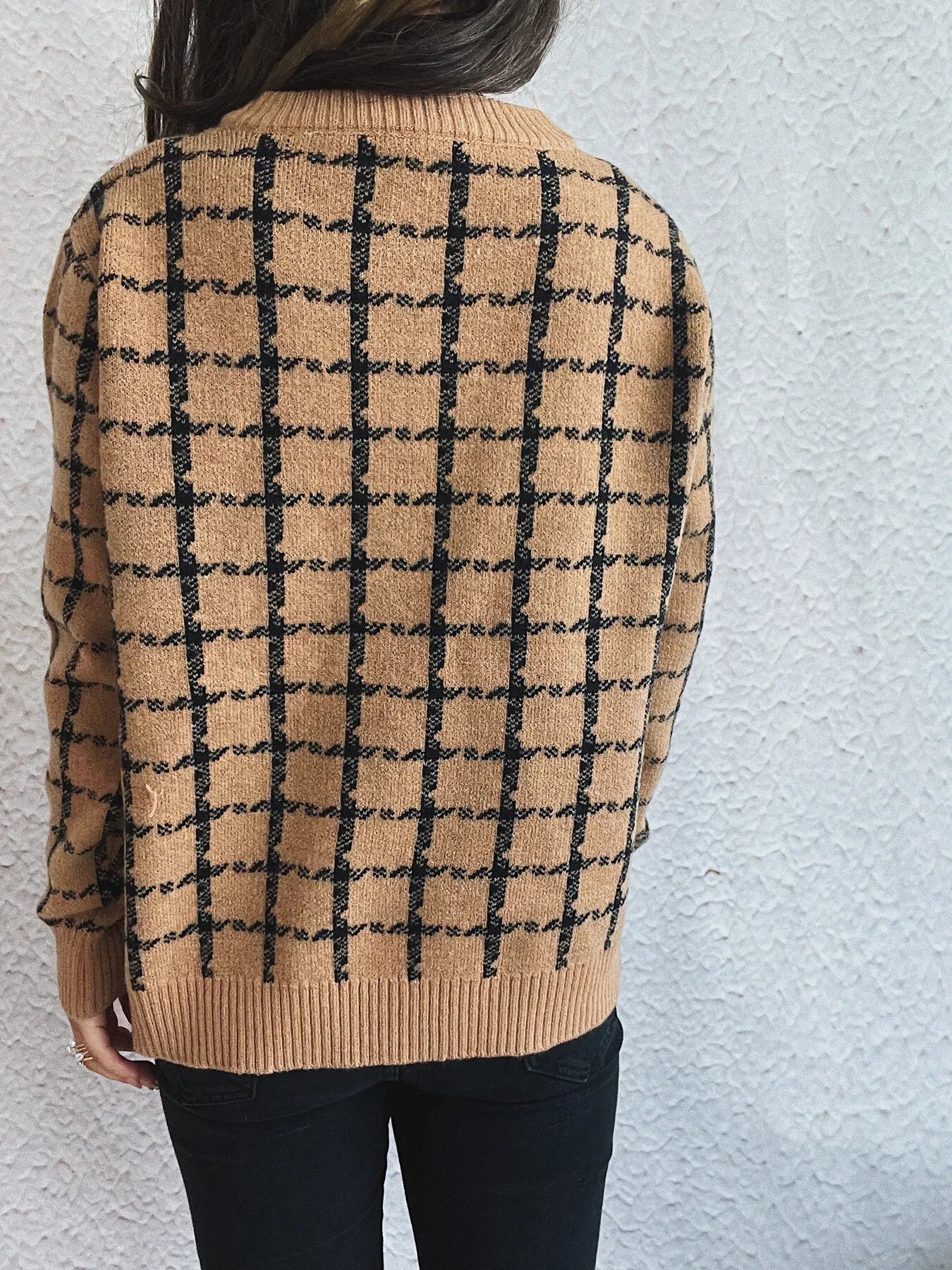 Sarah Express Women's Plaid Pattern Zip Up Cardigan