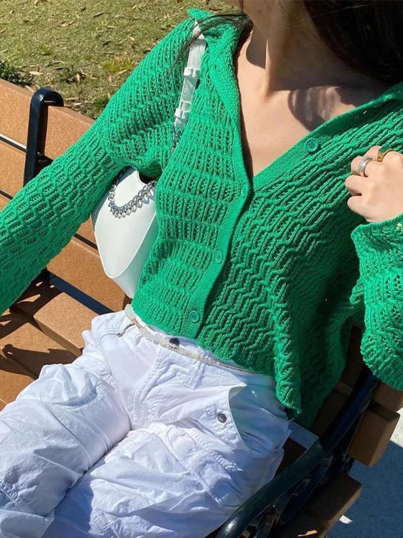 Sarah Express Women's Knit Button-Down Cardigan