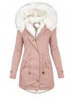 Women's Needle Winter Faux Fur Hooded Parka Coat