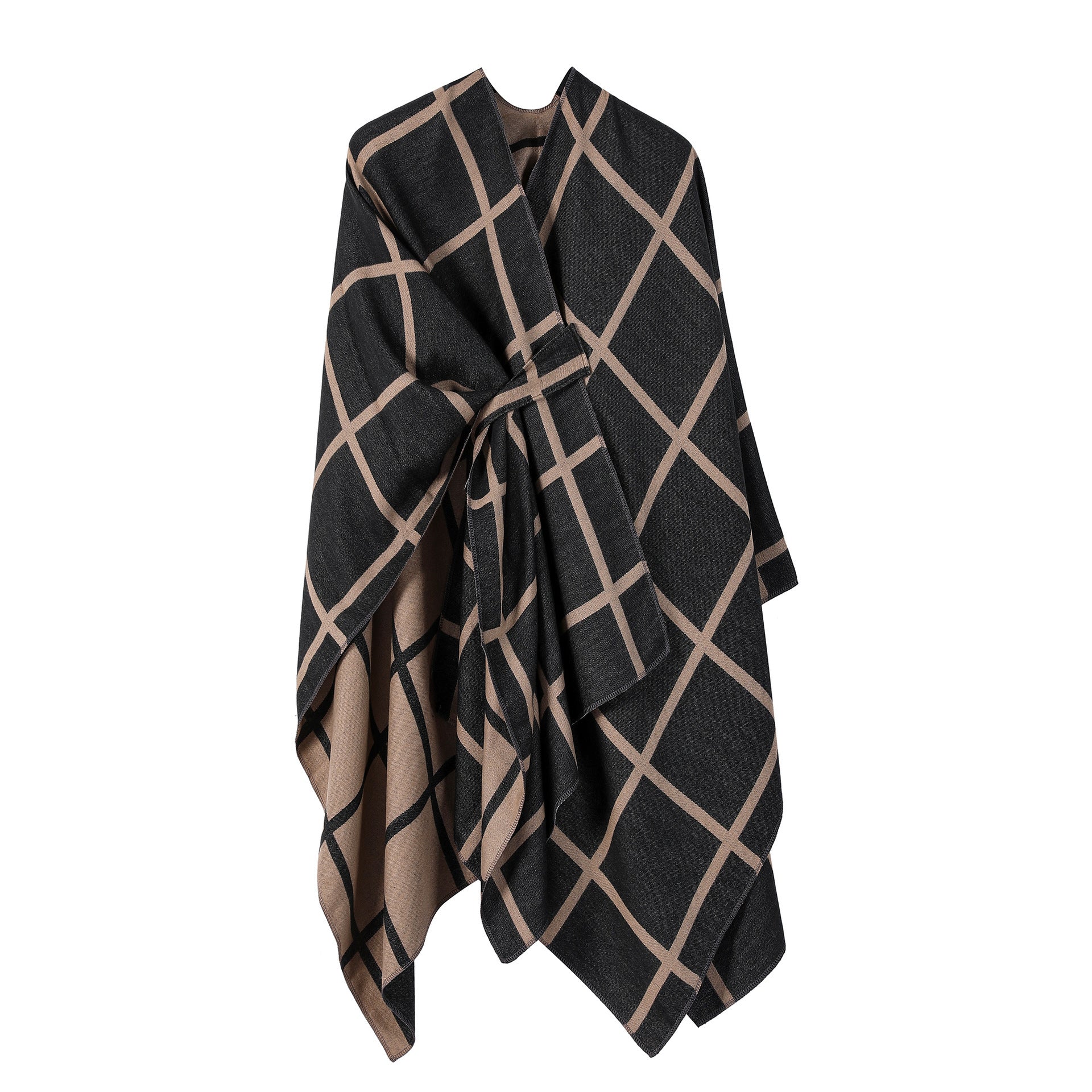Sarah Express Women's Gingham Check Warm Scarf - Oversized Plaid Shawl Fall Winter Accessory