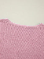 Sarah Express Women's Ribbed Knit Button Front V Neck Cardigan