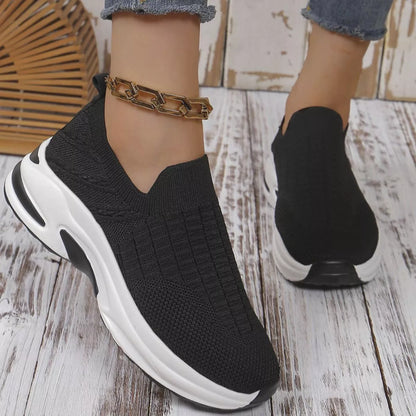 Sarah Express Women's Round Toe Mesh Slip-Ons