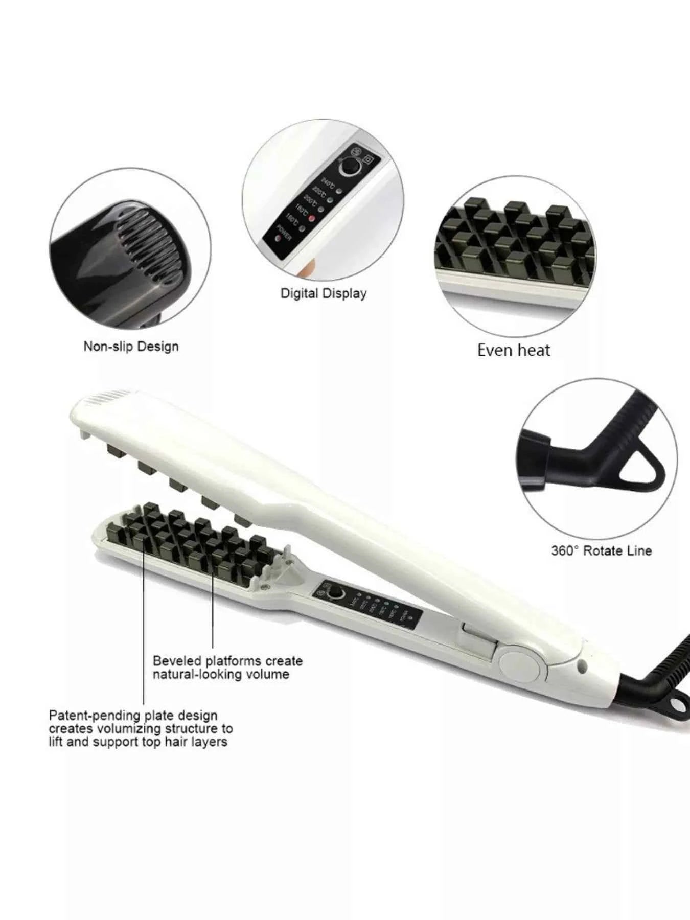 Sarah Express 2-in-1 Curling Iron & Hair Straightener - Water Wave Styling Tool