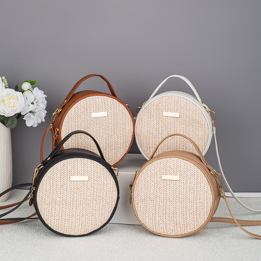 Sarah Express Woven Straw Round Bag