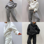 Sarah Express Women's Sweater Fleece & Pants Set - Casual Two-Piece Loungewear Tracksuit