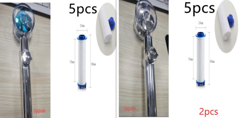 Sarah Express Turbo Propeller Shower Head - 360° High Pressure Water Saving Rainfall Showerhead Set18