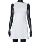Sarah Express Backless Ruffle High-Waist Bodycon Mini Dress