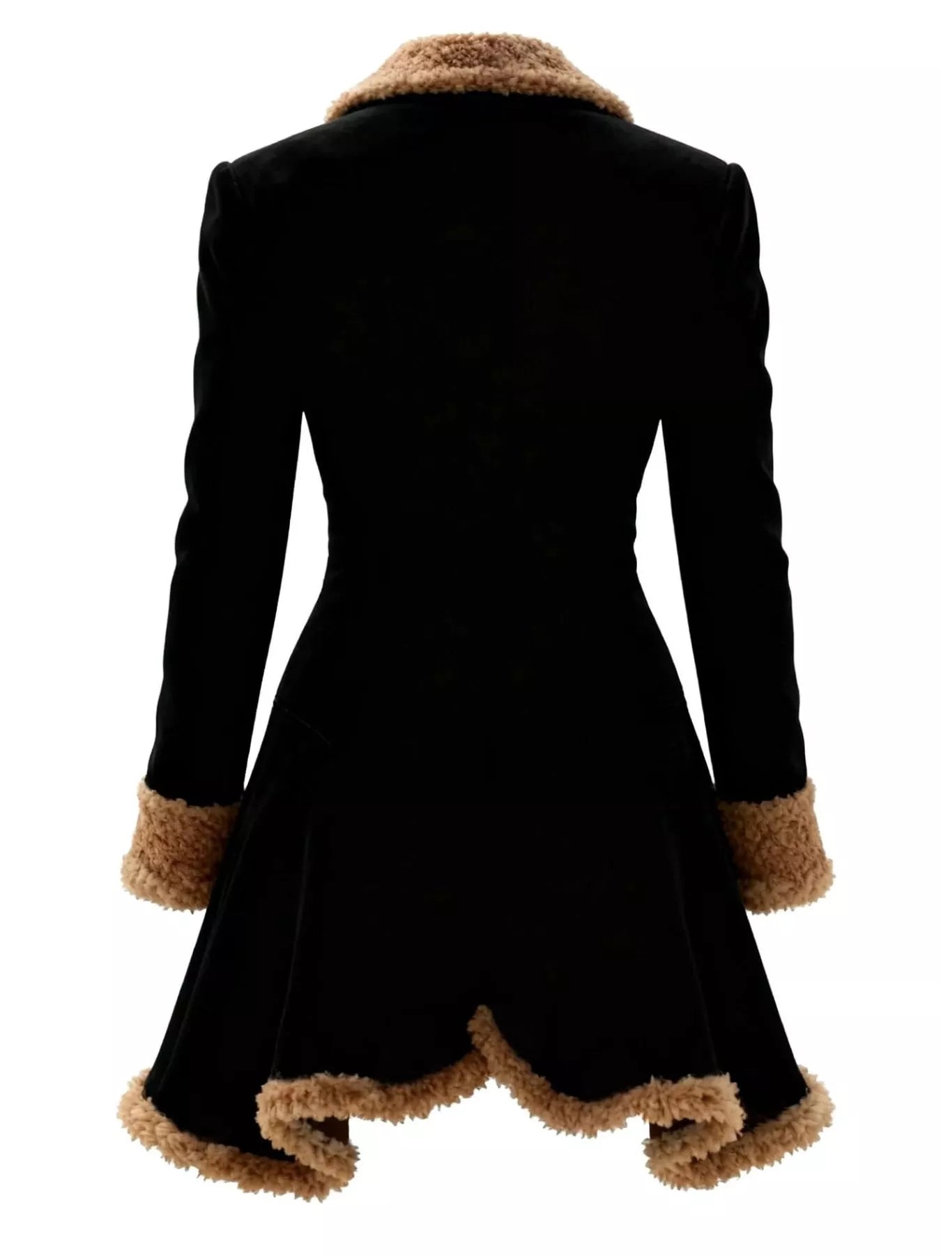 Sarah Express Women's Vintage Suede Sherpa Trimmed Winter Coat