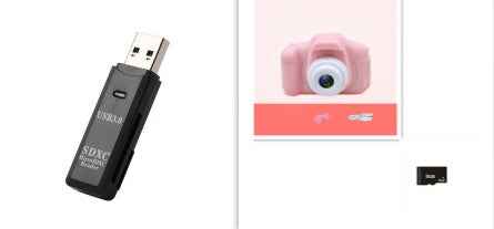 Sarah Express HD Mini Kids Digital Camera 13MP 1080P Cartoon Design with 2.0 Inch Screen X2Pink 8G with black3.0 USB