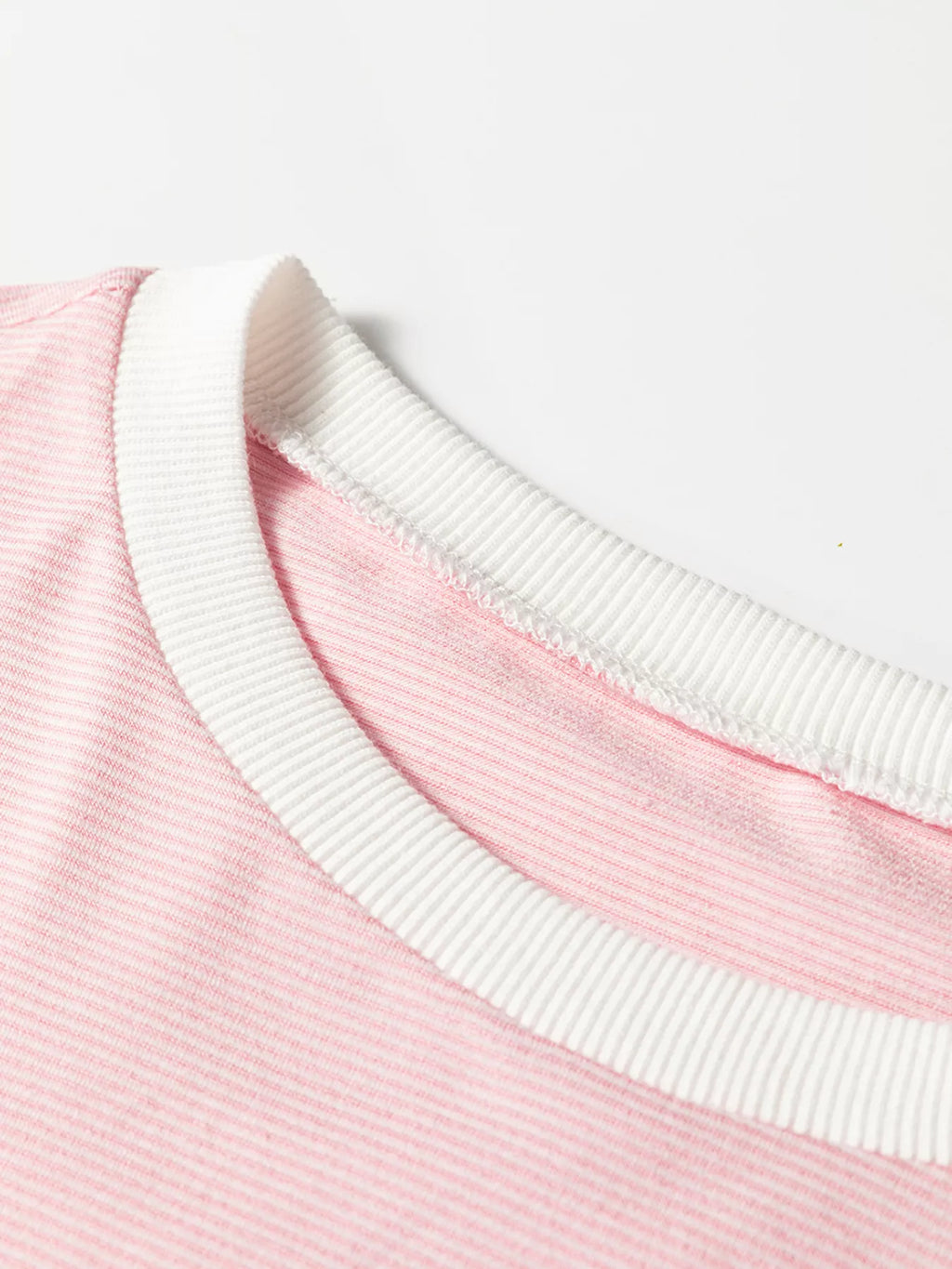 Sarah Express Women's Stripe Contrast Edge Patchwork Long Sleeve Top