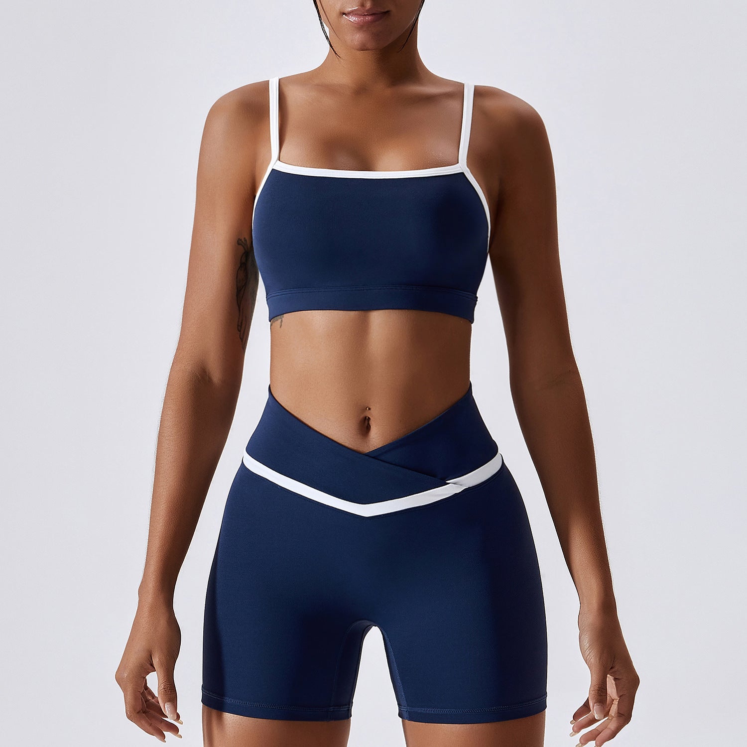 Sarah Express Women's Quick-Dry Sports Bra Leggings Set - 2-Piece Fitness Activewear S-XL 4 Colors Pants or Shorts