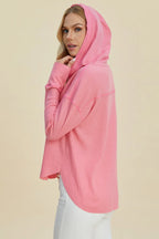 Sarah Express Women’s Plus Size High-Low Drop Shoulder Hoodie

