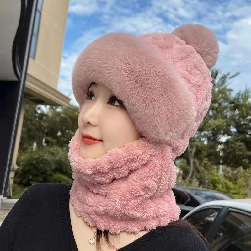 Sarah Express Fleece-Lined Winter Hat with Ear Protection and Neck Warmer