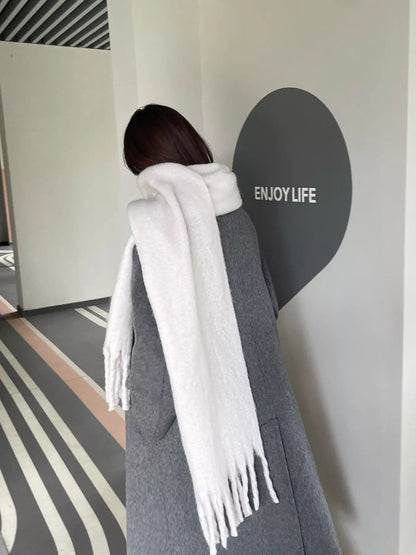 Sarah Express Women's Solid Color Fringe Scarf