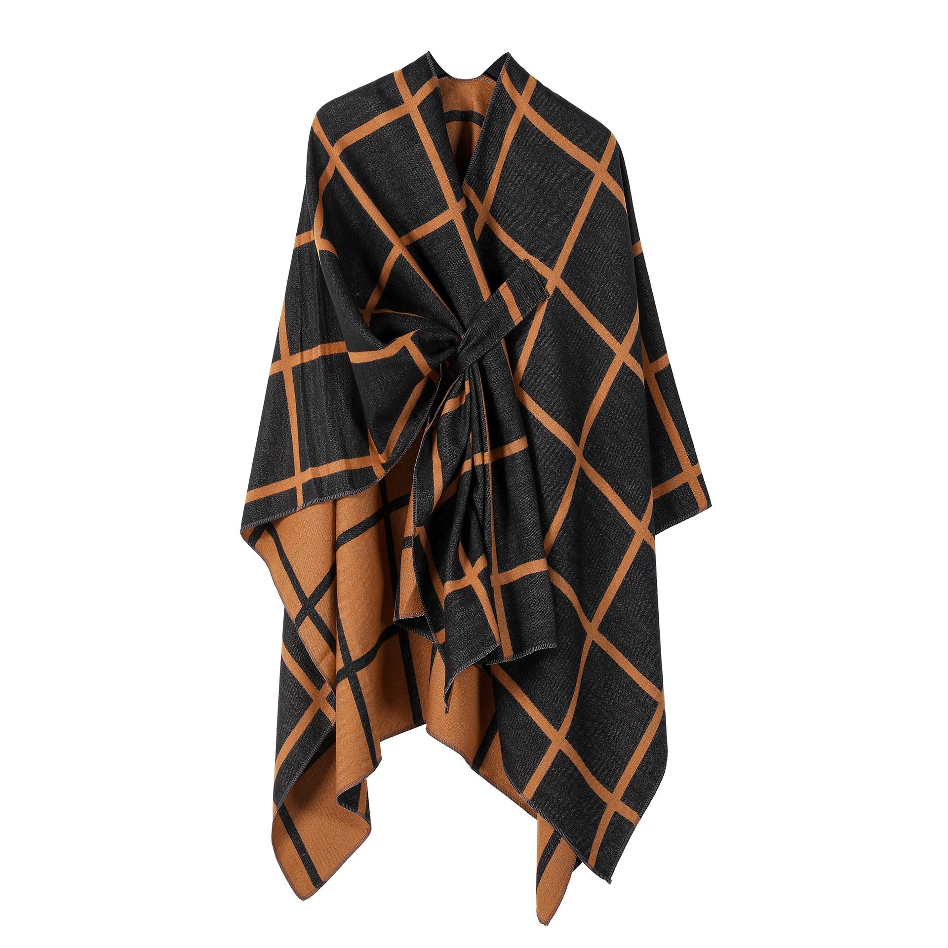 Sarah Express Women's Gingham Check Warm Scarf - Oversized Plaid Shawl Fall Winter Accessory