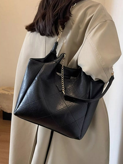 Sarah Express Women's Large PU Leather Shoulder Bag - Chic Crossbody Handbag