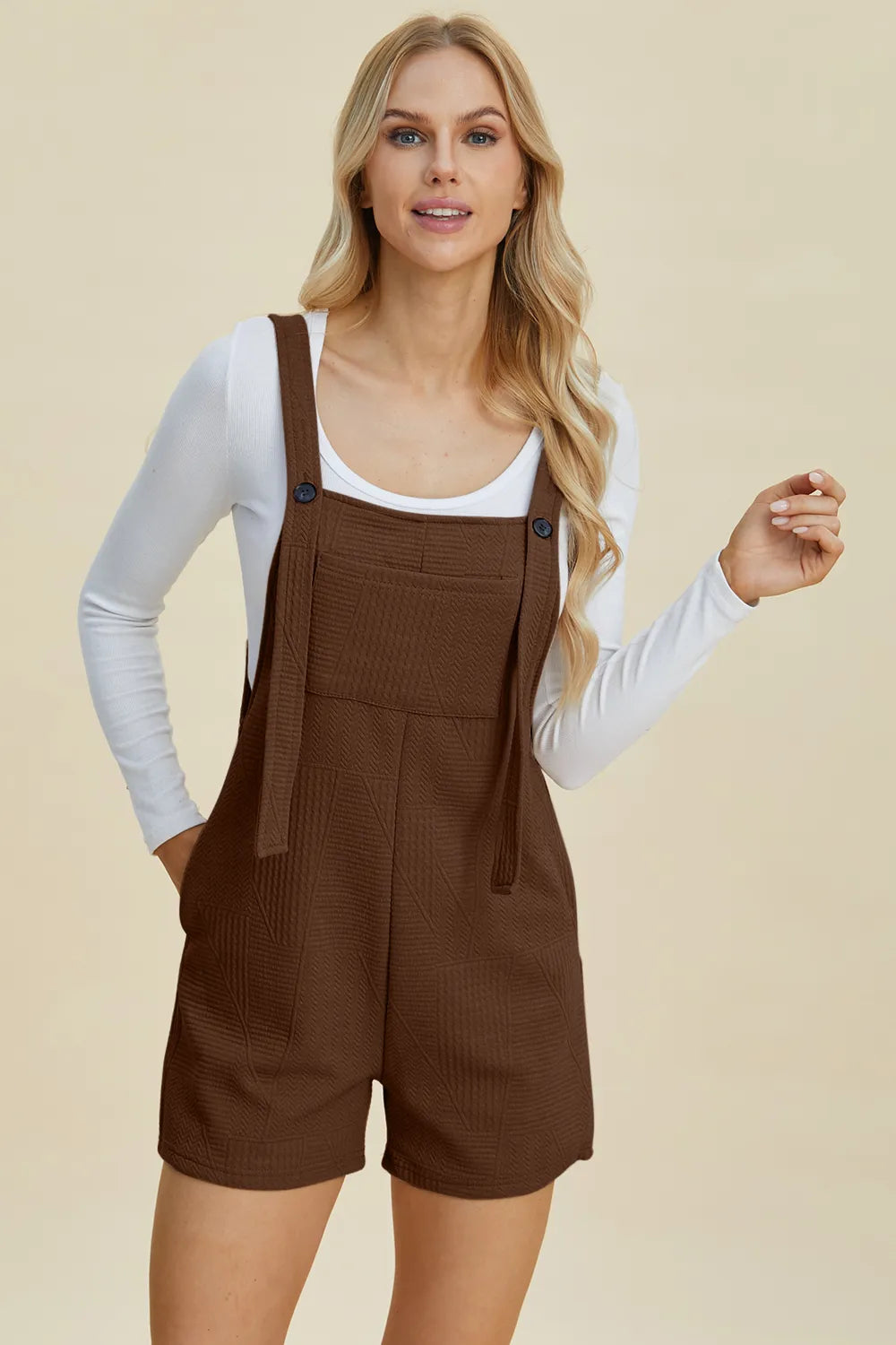 Sarah Express Women’s Plus Size Textured Sleeveless Romper Casual