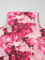 Sarah Express Women's Floral Mesh Flounce Sleeve Mock Neck Blouse