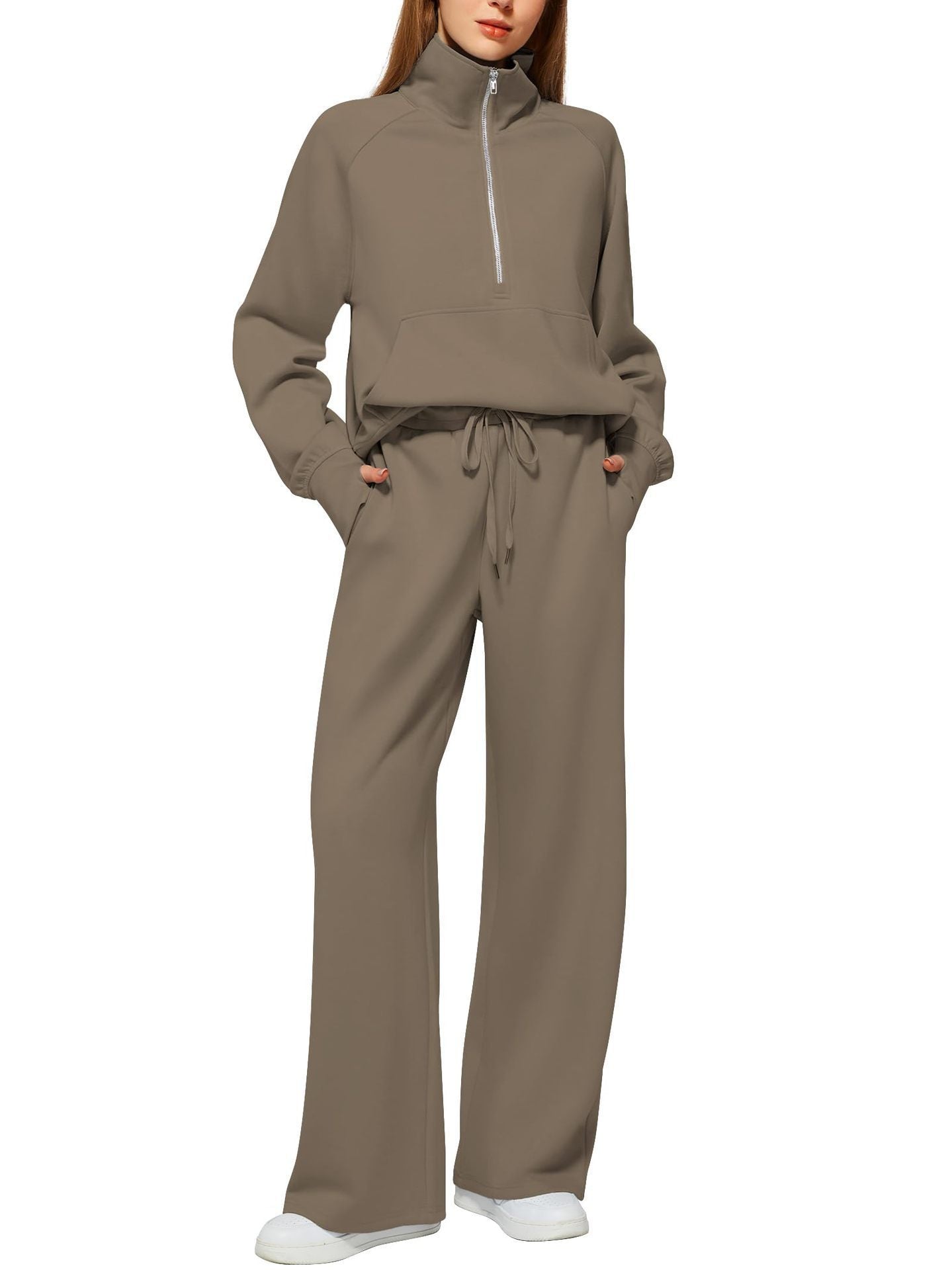 Sarah Express Women's Long Sleeve Sweater and Trousers Two-Piece Casual Lounge Set