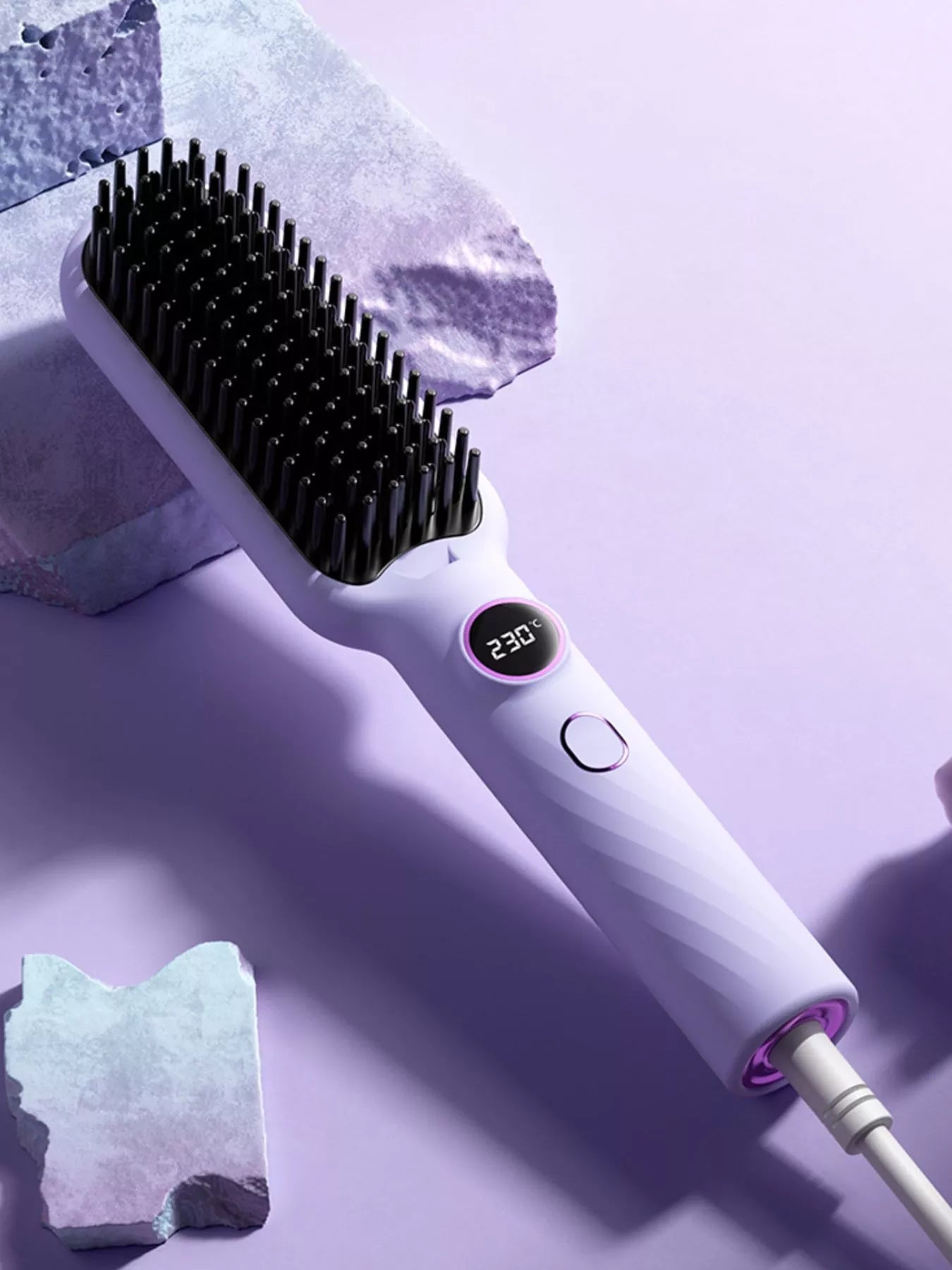 Sarah Express 2-in-1 Heating Straightening Comb with Negative Ions - Electric Hair Straightener Brush