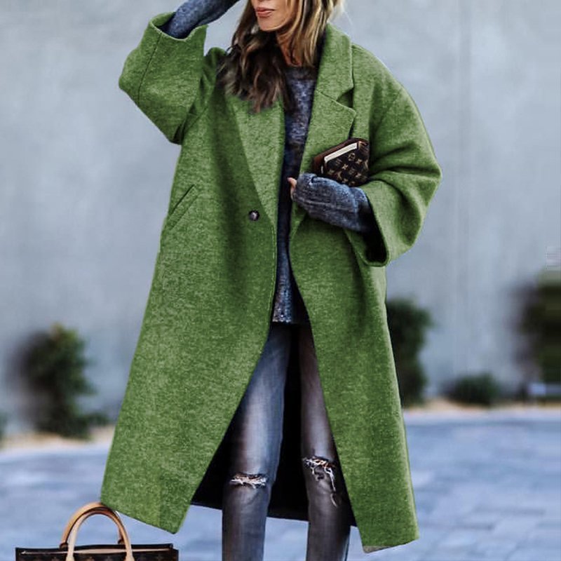 Sarah Express Women's Plaid Print Long Sleeve Coat Loose Fit Outerwear
