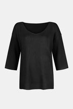 Sarah Express Women's V-Neck Three-Quarter Sleeve Knit Top