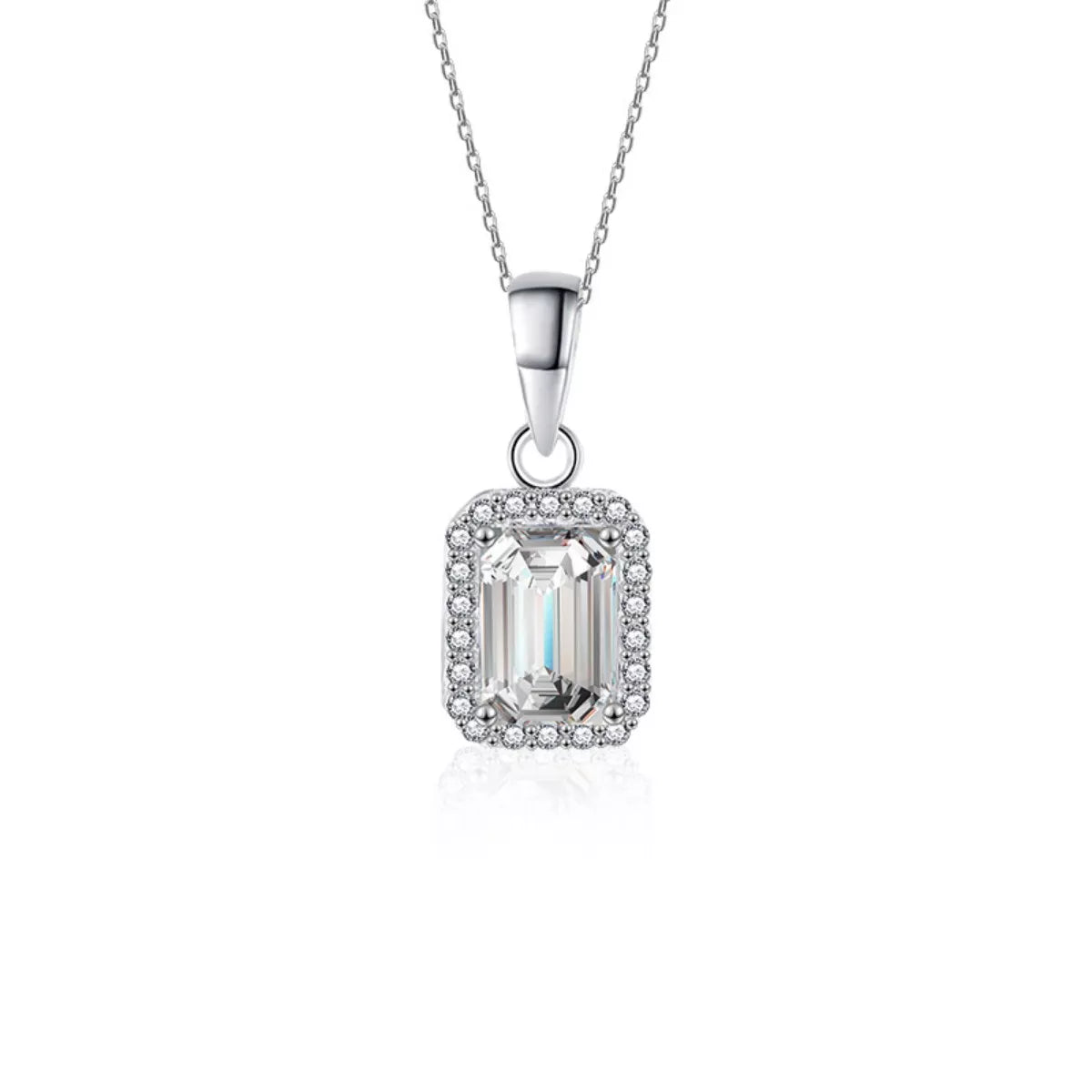 Sarah Express Women's 1 Carat Moissanite 925 Sterling Silver Pendant Necklace