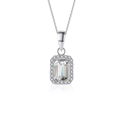 Sarah Express Women's 1 Carat Moissanite 925 Sterling Silver Pendant Necklace