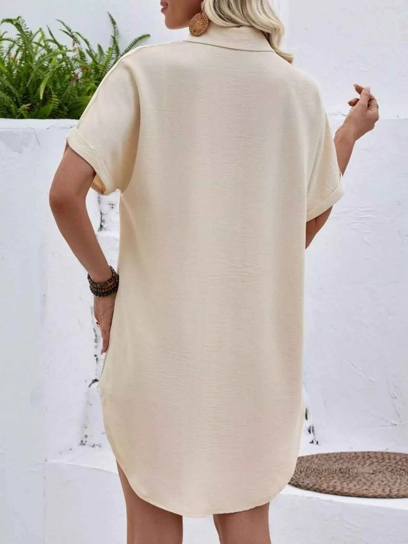 Sarah Express Women's Relaxed Fit Button-Down Longline Shirt - Oversized Casual Blouse