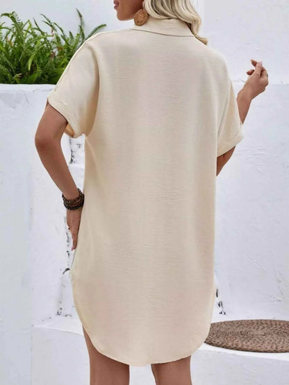 Sarah Express Women's Relaxed Fit Button-Down Longline Shirt - Oversized Casual Blouse