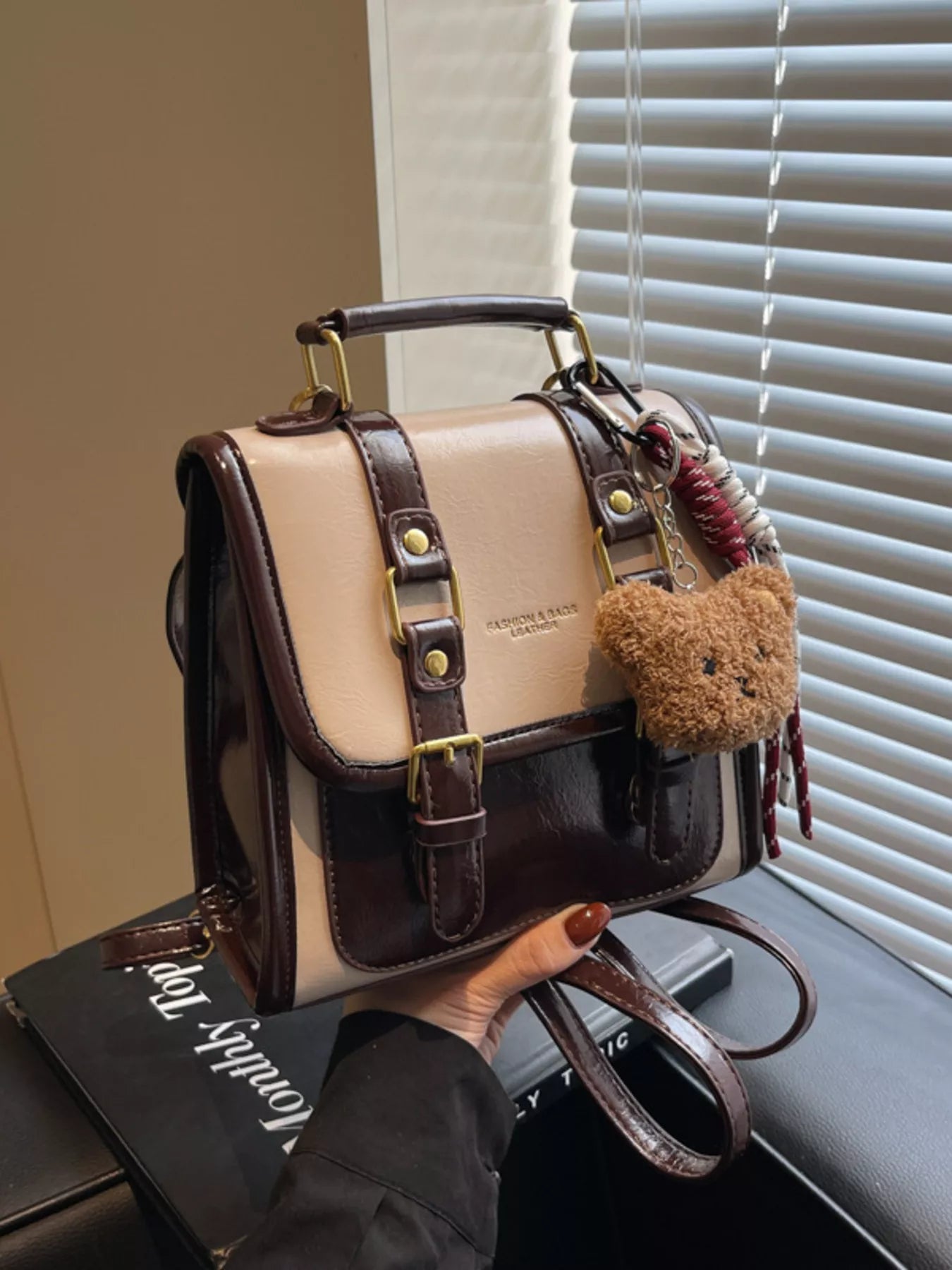 Sarah Express Women's Vintage Buckle Mini Backpack - PU Leather Small Backpack Purse