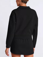 Sarah Express Women's Dropped Shoulder Top and Skirt Set