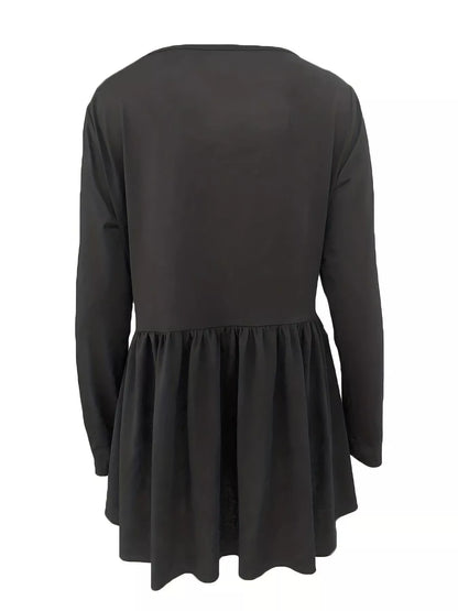 Sarah Express Plus Size Heart Buckle Ruffle Layered Blouse - Women's Elegant Statement Top