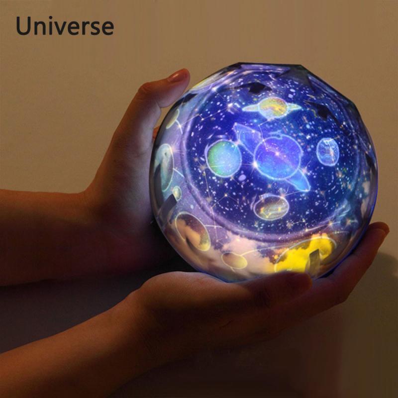 Galaxy Star Projector Night Light - LED Planet Universe Lamp with 5 Film Patterns for Kids Room Bedroom Decor